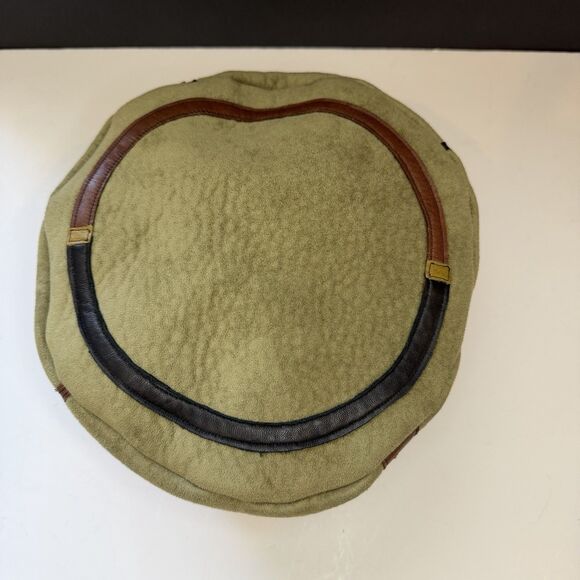 Handmade Suede Leather Festival Hat Boho Steampunk Renaissance Artisan Appliqué main image 7